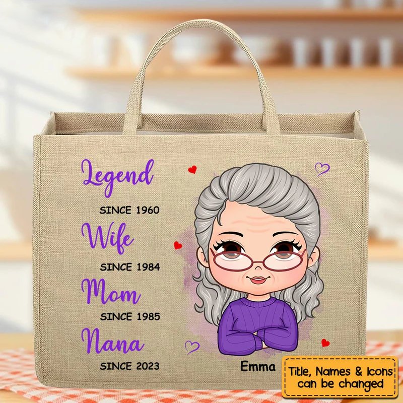 Mother's Day - Legend Wife Mom Nana - Personalized Linen Jute Bag - The Next Custom Gift