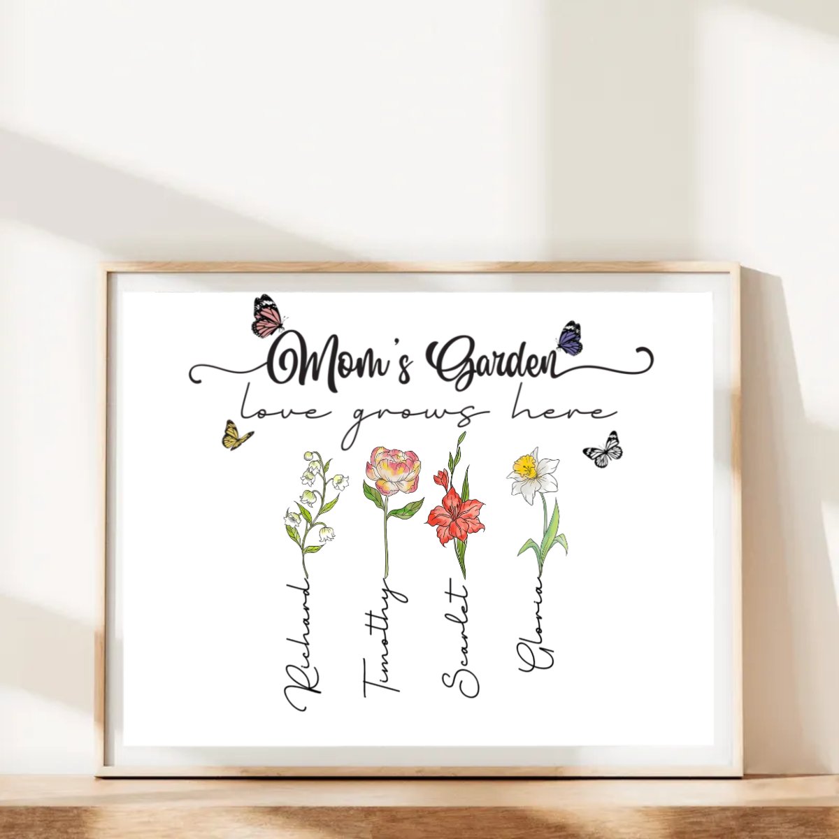 Mother's Day - Mom's Garden Love Grows Here - Personalized Picture Frame - The Next Custom Gift