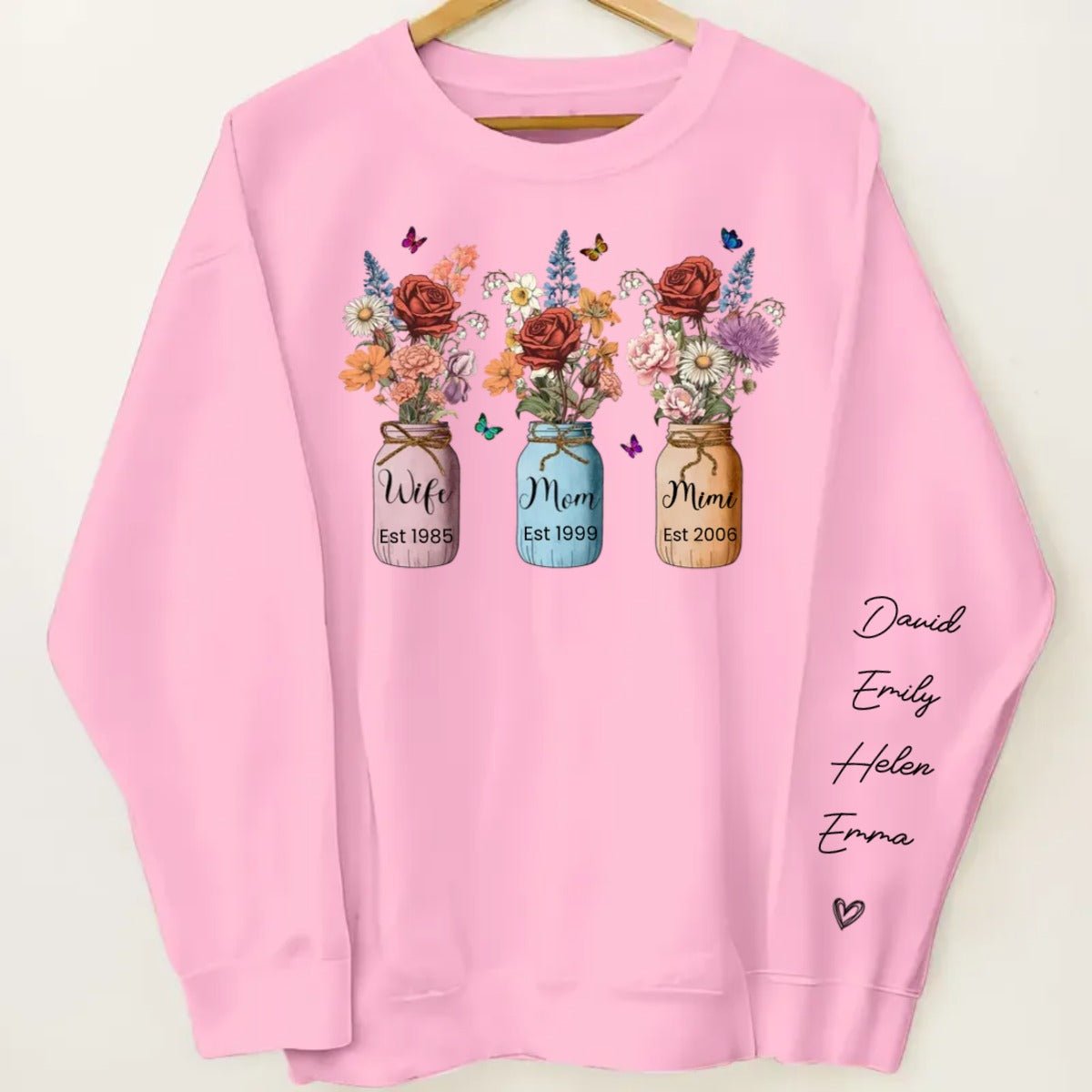 Mother's Day - Wife Mom Grandma Vintage Birth Month Flowers - Personalized Sweatshirt - The Next Custom Gift