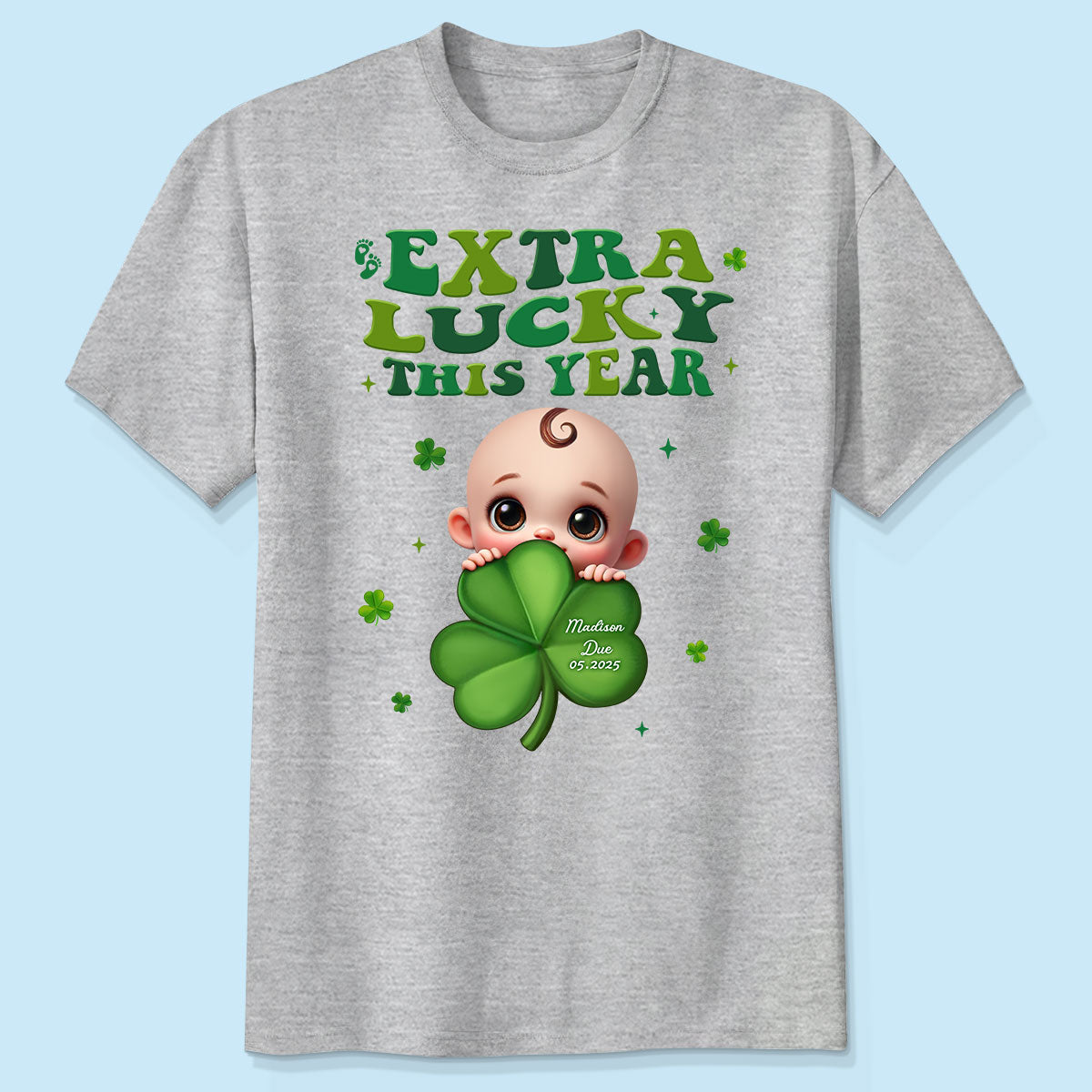 Extra Lucky This Year, St Patrick's Day Pregnancy Reveal Personalized Shirt, Pregnancy Announcement, Mom To Be