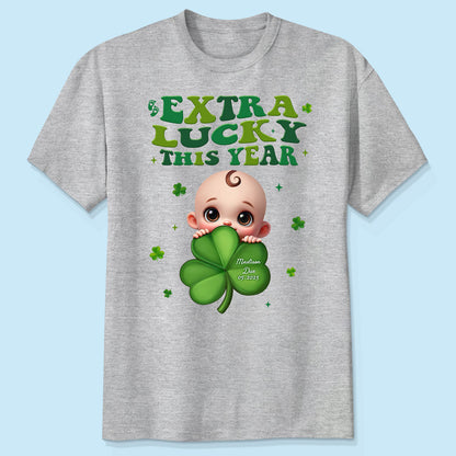 Extra Lucky This Year, St Patrick's Day Pregnancy Reveal Personalized Shirt, Pregnancy Announcement, Mom To Be
