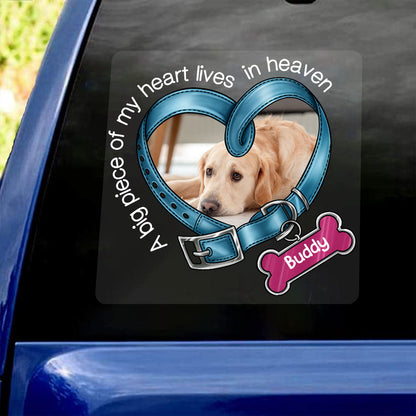 You Left Paw Prints In My Heart Dog Memorial Photo Inserted Sympathy Remembrance Gift Personalized Decal