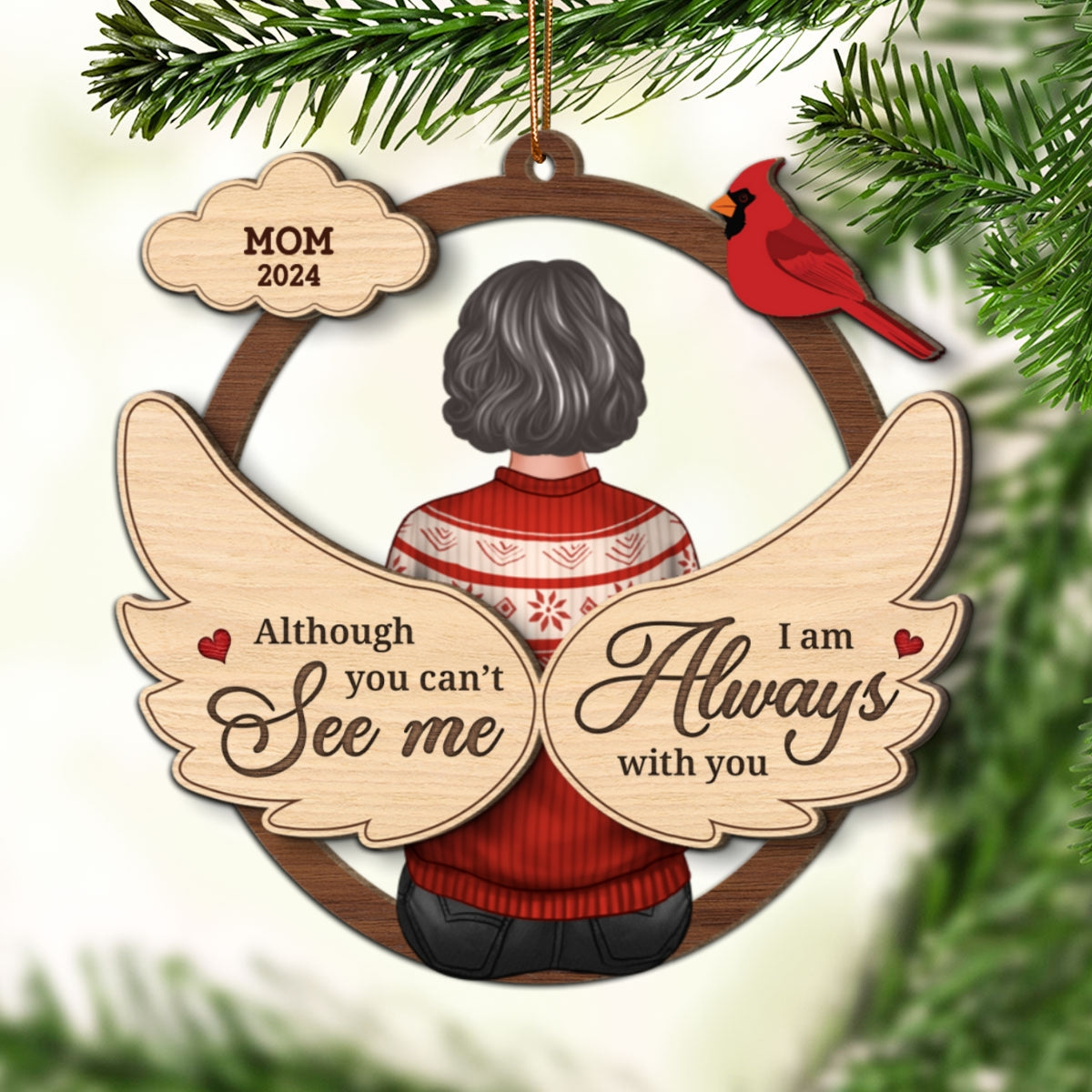 Message From Lost Loved One Memorial Keepsake Personalized 2-Layer Wooden Ornament