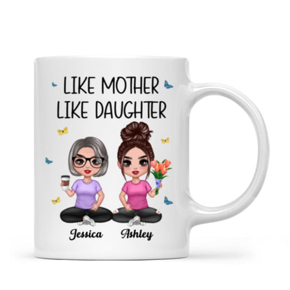 Mother Daughter Doll Sitting Flowers Mother‘s Day Gift Personalized Mug