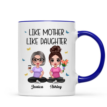 Mother Daughter Doll Sitting Flowers Mother‘s Day Gift Personalized Mug