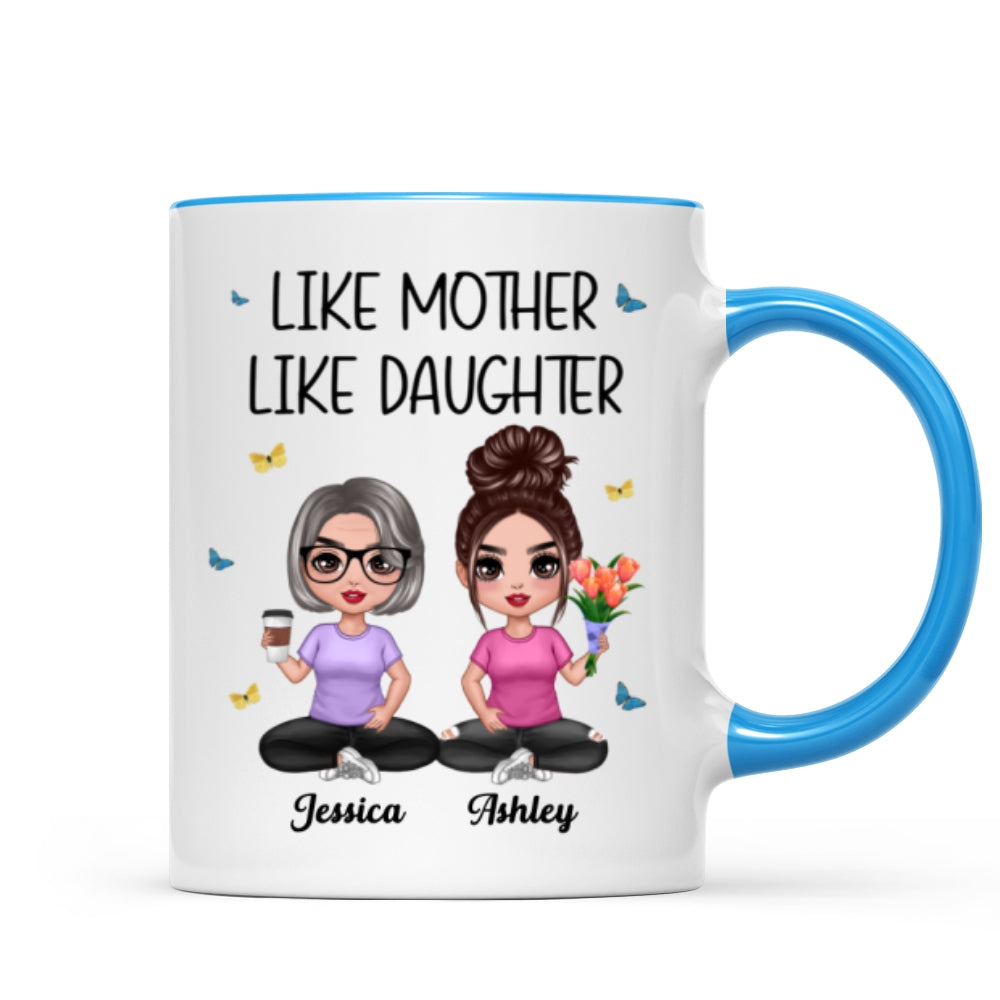 Mother Daughter Doll Sitting Flowers Mother‘s Day Gift Personalized Mug