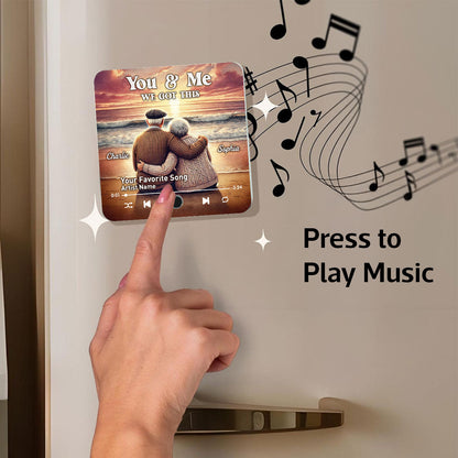 You & Me We Got This Old Couple At Sunset Beach Personalized Music Fridge Magnet, Valentine's Gift For Her, Gift For Him