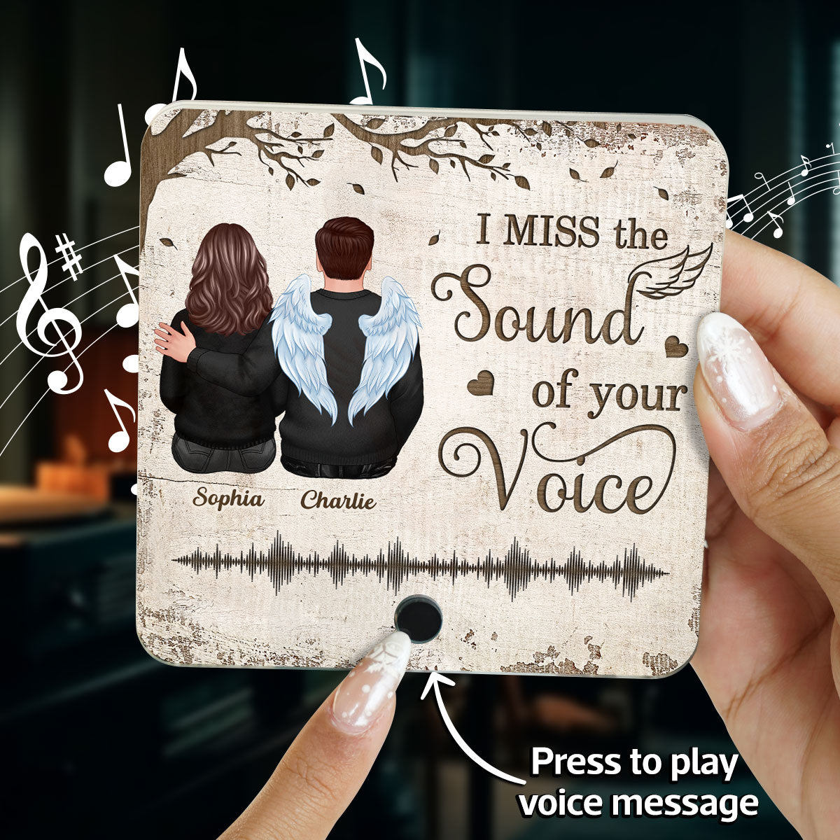 Always With You Couple Back View Under Tree Voice Message Keepsake Sympathy Gift Personalized Music Fridge Magnet