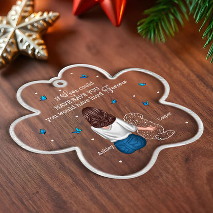 Dog Memorial Sitting Back View Memorial Keepsake Sympathy Gift Personalized Acrylic Ornament