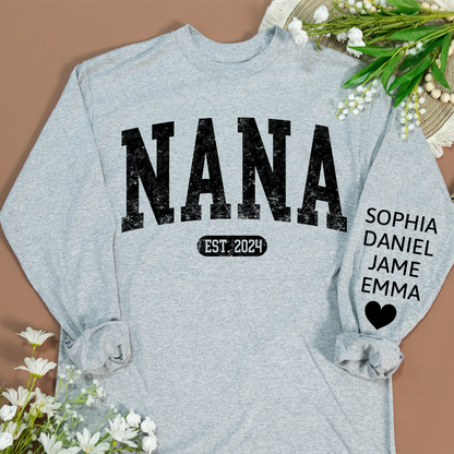 Personalize Mom, Nana, Mimi, Grandma Gift Custom Name Kids CTH01 Longsleeve