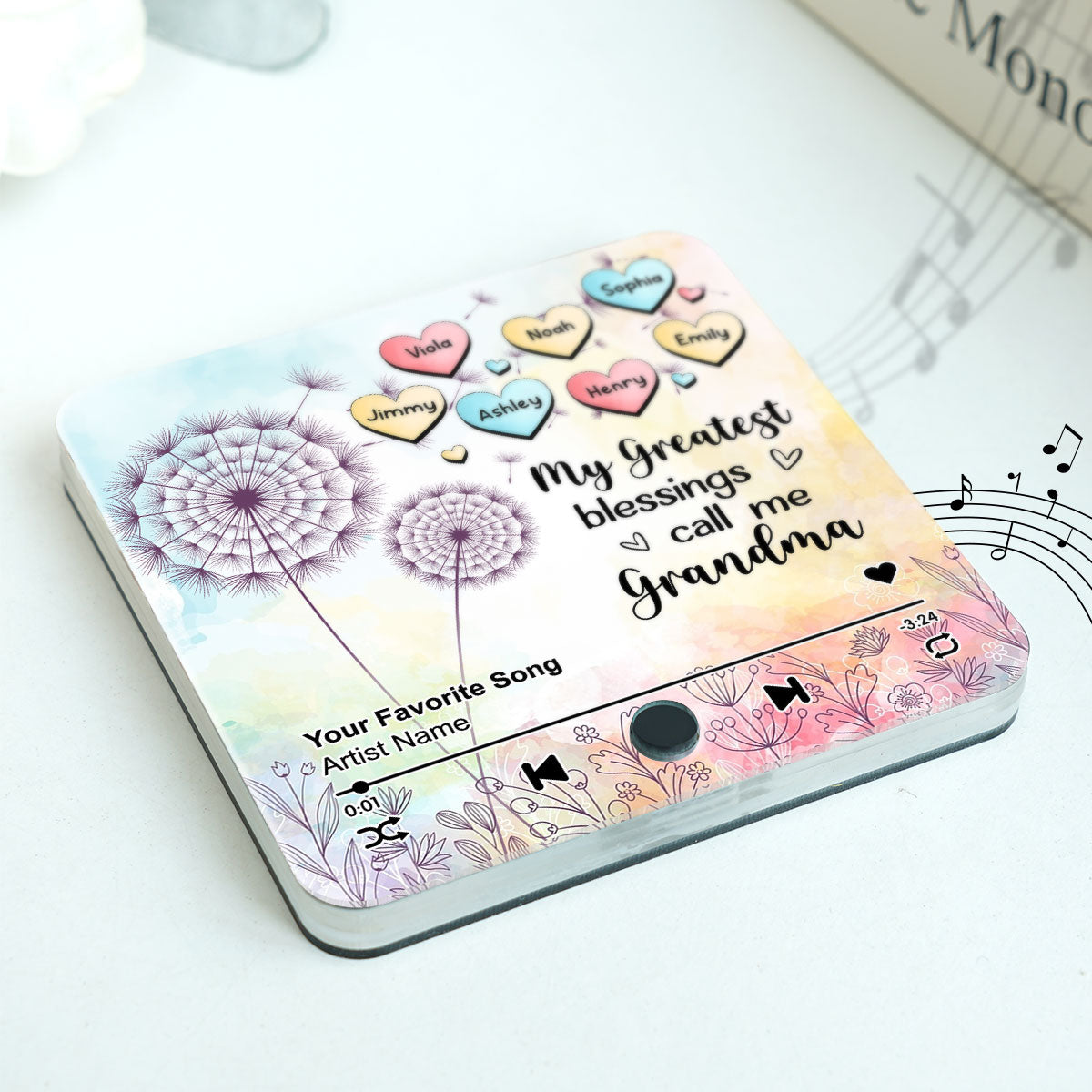 My Greatest Blessing Call Me Grandma Personalized Music Fridge Magnet, Custom Any Song You Want, Birthday, Mother's Day Gift for Grandma