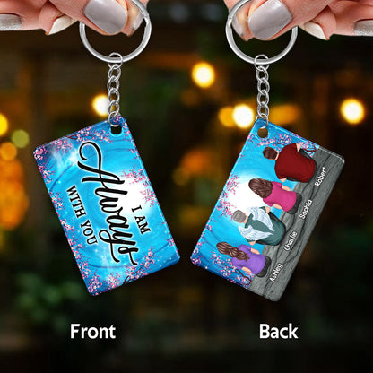 Family Memorial Blue Moon Blossom Branch Remembrance Gift Personalized Acrylic Keychain