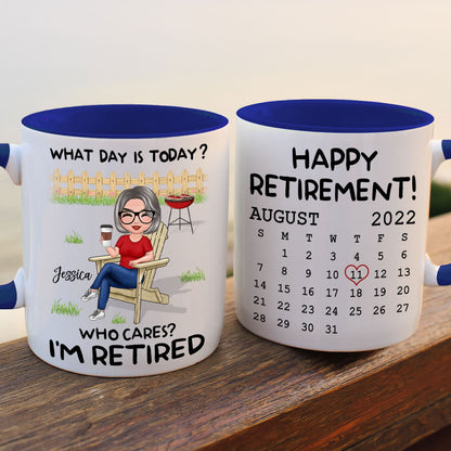 Retirement Gift What Day Is Today Calendar Personalized Mug