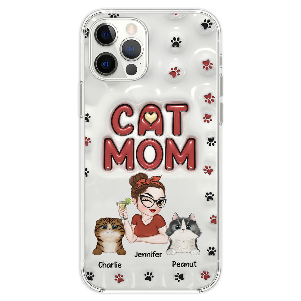 Lovely Cat Mom- Personalized Custom 3D Inflated Effect Phone Case