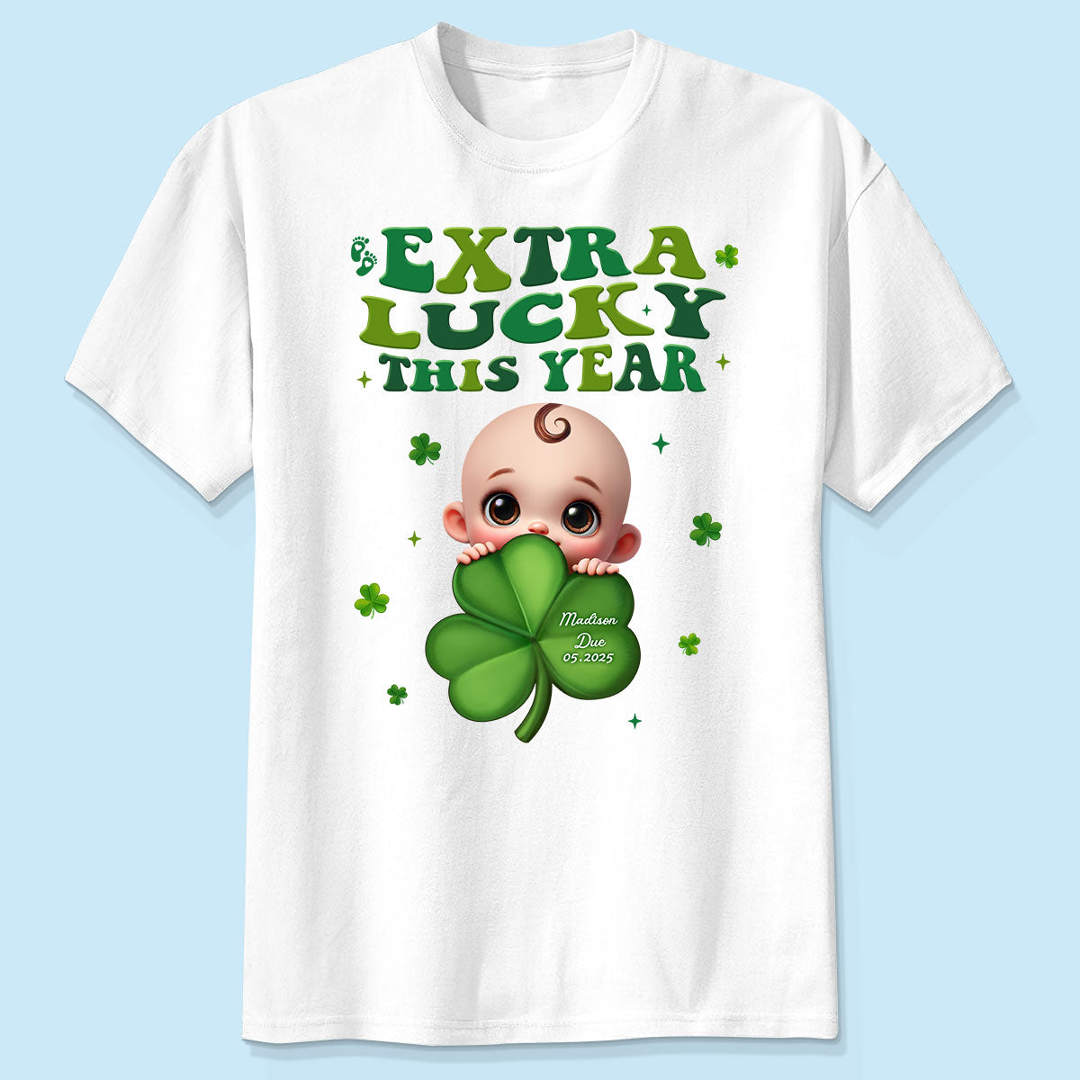 Extra Lucky This Year, St Patrick's Day Pregnancy Reveal Personalized Shirt, Pregnancy Announcement, Mom To Be
