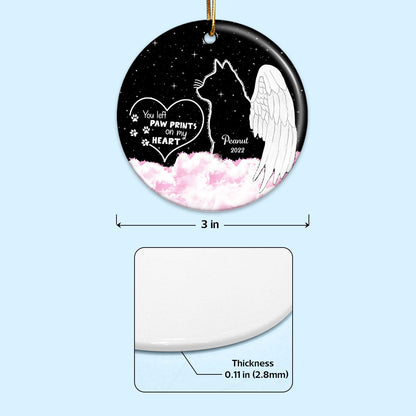 Dogs Cats Angel Starry Sky Memorial Personalized Circle Ceramic Ornament, Sympathy Gift