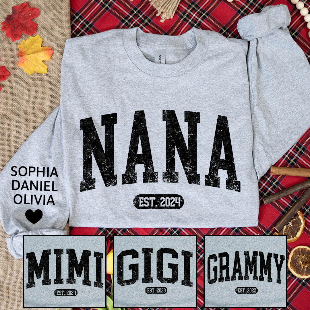 Personalize Mom, Nana, Mimi, Grandma Gift Custom Name Kids CTH01 Longsleeve