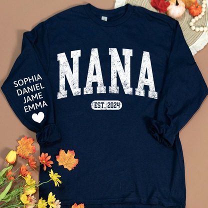 Personalize Mom, Nana, Mimi, Grandma Gift Custom Name Kids CTH01 Longsleeve