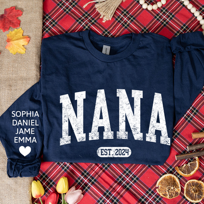 Personalize Mom, Nana, Mimi, Grandma Gift Custom Name Kids CTH01 Longsleeve