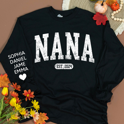 Personalize Mom, Nana, Mimi, Grandma Gift Custom Name Kids CTH01 Longsleeve