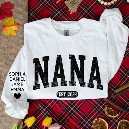 Personalize Mom, Nana, Mimi, Grandma Gift Custom Name Kids CTH01 Longsleeve