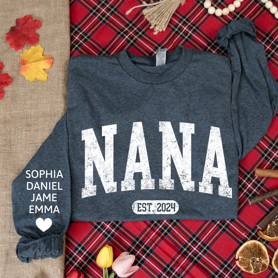 Personalize Mom, Nana, Mimi, Grandma Gift Custom Name Kids CTH01 Longsleeve