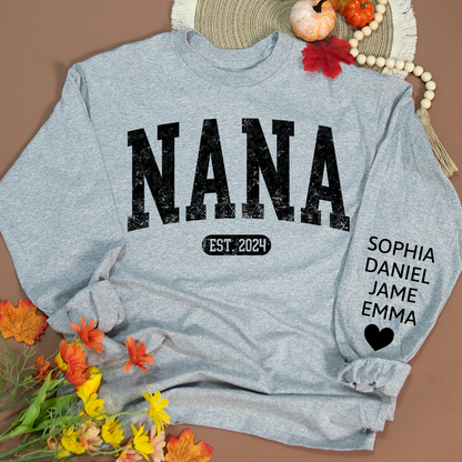 Personalize Mom, Nana, Mimi, Grandma Gift Custom Name Kids CTH01 Longsleeve