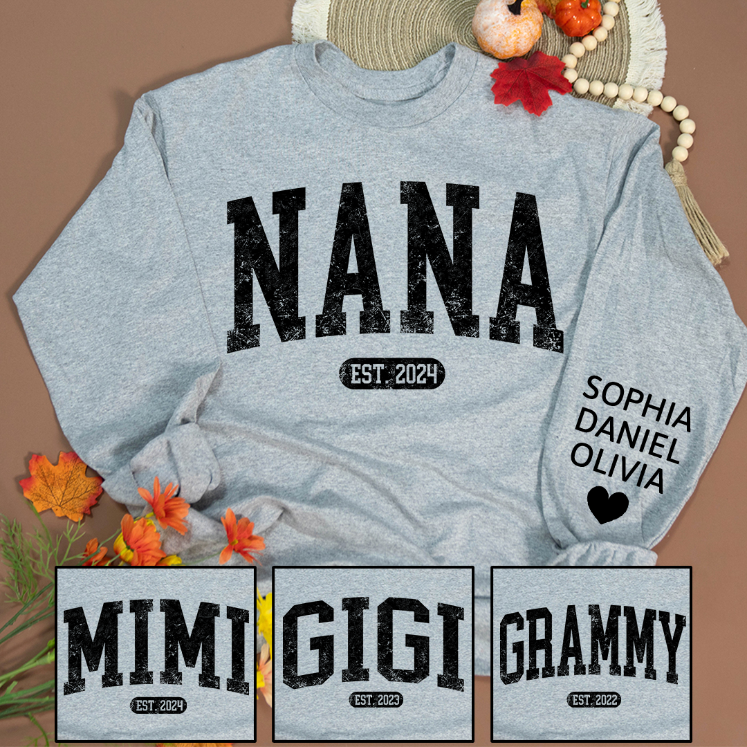 Personalize Mom, Nana, Mimi, Grandma Gift Custom Name Kids CTH01 Longsleeve