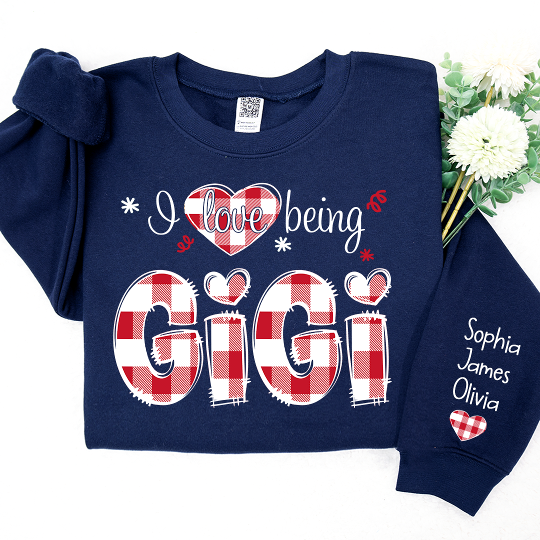 I love being Grandma Buffalo Plaid And Grandkids 2024 Sweatshirt