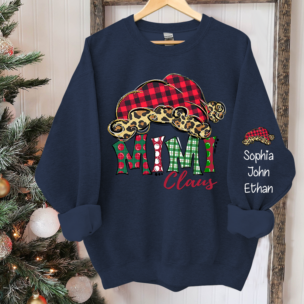 Mimi Claus Christmas And Grandkids Sweatshirt