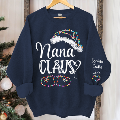 Nana claus Christmas And Grandkids Sweatshirt