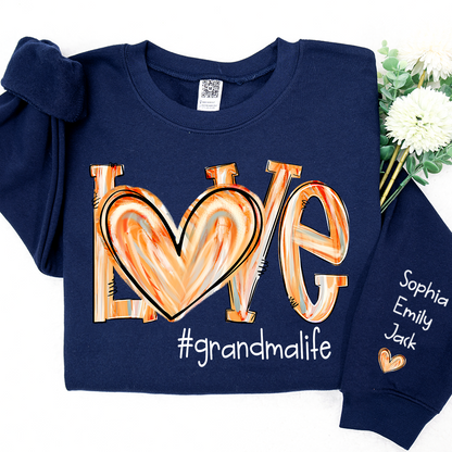 Personalized Love grandmalife Colorful Painted With Grandkids Sweatshirt