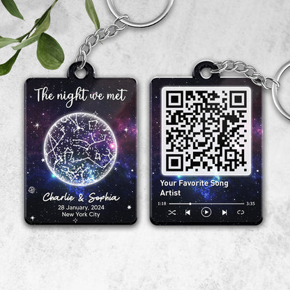 Couple Galaxy Star Map by Location & Date Personalized Acrylic Keychain