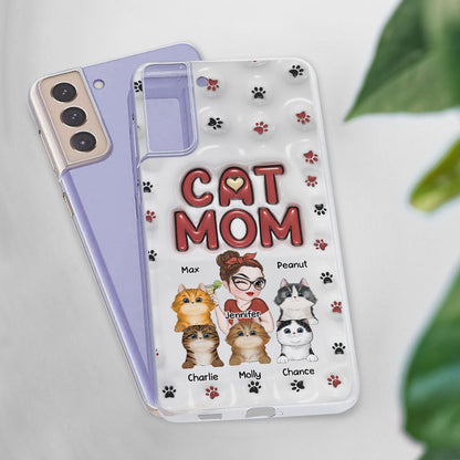 Lovely Cat Mom- Personalized Custom 3D Inflated Effect Phone Case