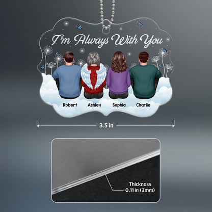 Always With You Memorial Dandelion Cloud Personalized Acrylic Ornament