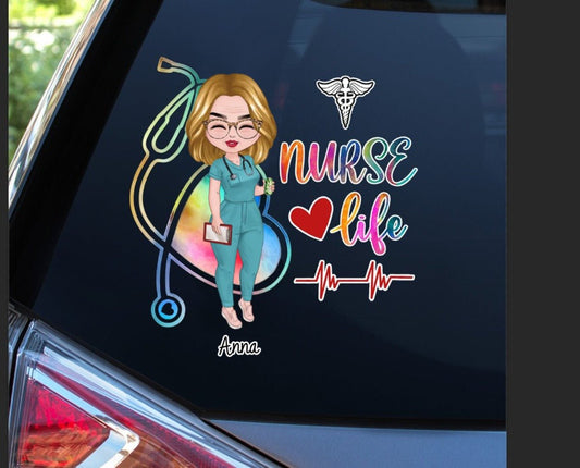 Nurse - Gift For Nurse Life - Personalized Decal - The Next Custom Gift