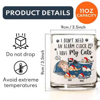 My Cat Alarm Clock - Personalized Custom Glass Mug