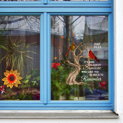 Hard To Forget Someone Cardinal Family Memorial Remembrance Personalized Decal