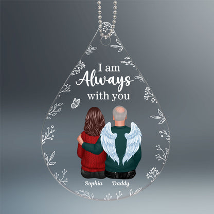 Always With You Family Memorial Keepsake Remembrance Gift Personalized Teardrop Shaped Acrylic Ornament
