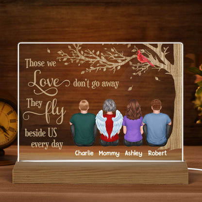 Family Memorial Sitting Under Tree Personalized Acrylic LED Night Light