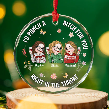 Punch A Bitch For You - Personalized Custom Glass Ornament