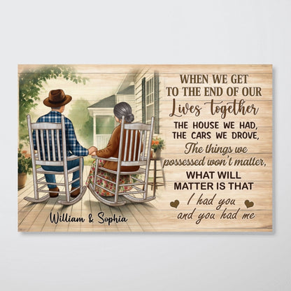 Old Couple Sitting On The Porch Personalized Poster, Heartfelt Gift For Couple, For Him, For Her, Husband, Wife