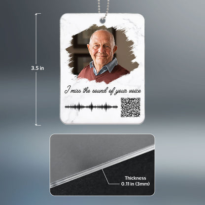 Family Memorial Sympathy Gift Keepsake Photo Inserted Voicemail Voice Message Scannable QR Code Using Your Voicemail Personalized Acrylic Ornament