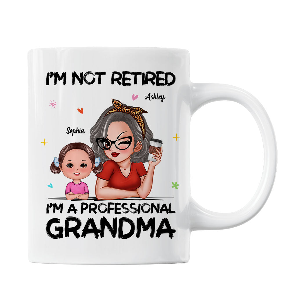 I'm Not Retired I'm A Professional Grandma Personalized Mug, Retirement Gift For Grandma