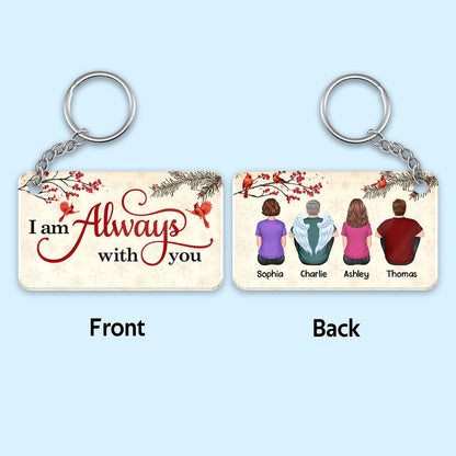 Cardinals On Branch Family Memorial Remembrance Keepsake Personalized Acrylic Keychain