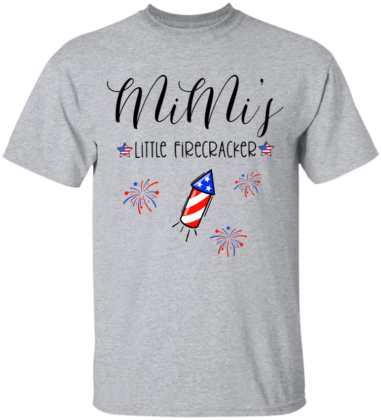 Mimi's Little Firecrackers 4th Of July, Custom Grandma With Kids TH Shirt