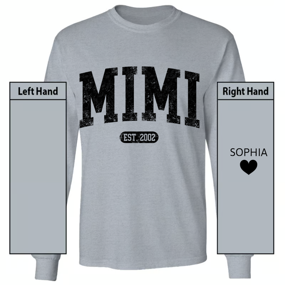 Personalize Mom, Nana, Mimi, Grandma Gift Custom Name Kids CTH01 Longsleeve