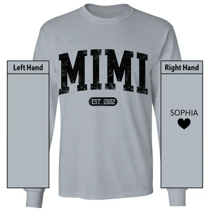 Personalize Mom, Nana, Mimi, Grandma Gift Custom Name Kids CTH01 Longsleeve