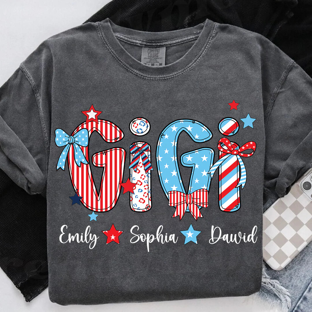 Patriotic American Flag Gigi Custom Gigi And Grandkids