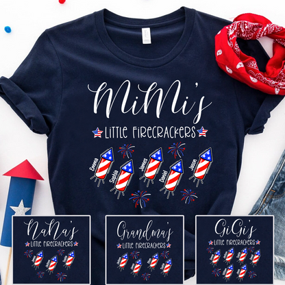 Mimi's Little Firecrackers 4th Of July, Custom Grandma With Kids V2 TH